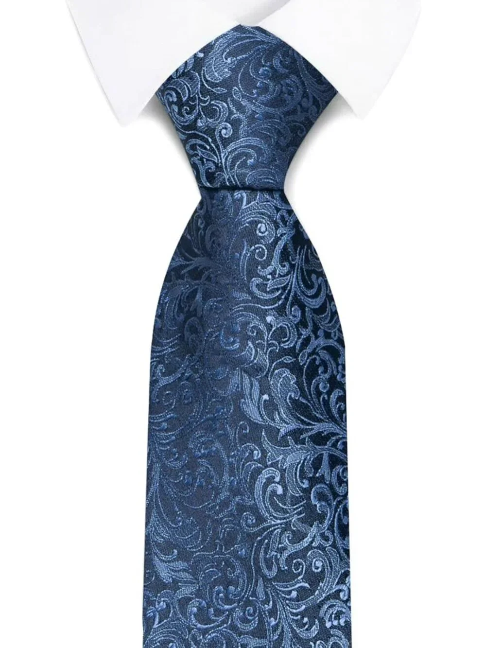 🆕Men Blue 100%Microfiber Paisley Jacquard Slim Formal Necktie For Wedding Dress